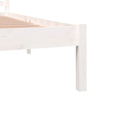 vidaXL Bed Frame Solid Wood Pine 180x200 cm Super King White
