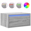 vidaXL Wall-mounted Bedside Cabinets with LED Lights 2 pcs Grey Sonoma