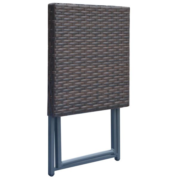 vidaXL 5 Piece Folding Outdoor Dining Set Poly Rattan Brown