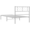 vidaXL Metal Bed Frame without Mattress with Headboard White 90x190cm