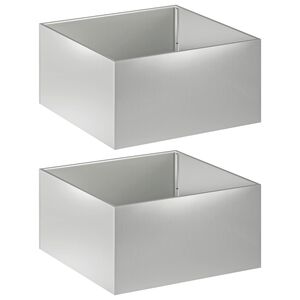 vidaXL Garden Planter 2 pcs Silver 60 x 60 x 40 cm Galvanised Steel