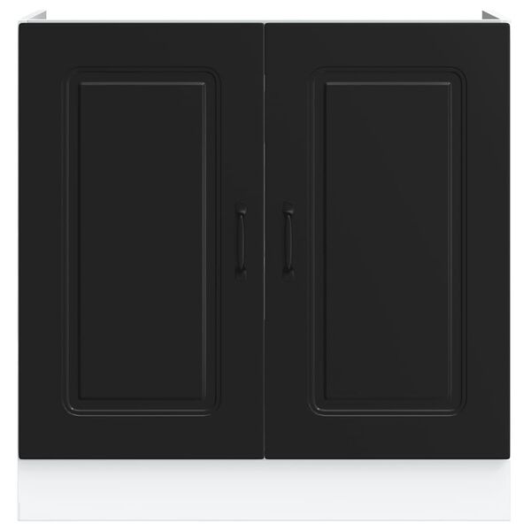vidaXL Sink Base Cabinet Kalmar Black 80x46x81.5 cm Engineered Wood