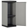 vidaXL Garden Storage Cabinet with 1 Shelf Grey and Black 35x40x85 cm