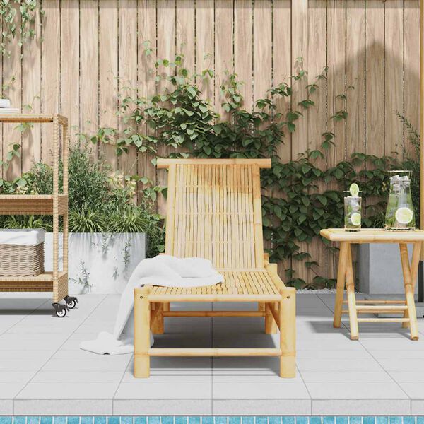 vidaXL Sun Lounger 55x199x30 cm Bamboo