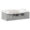 vidaXL Daybed with Drawers without Mattress Concrete Grey 90x200 cm