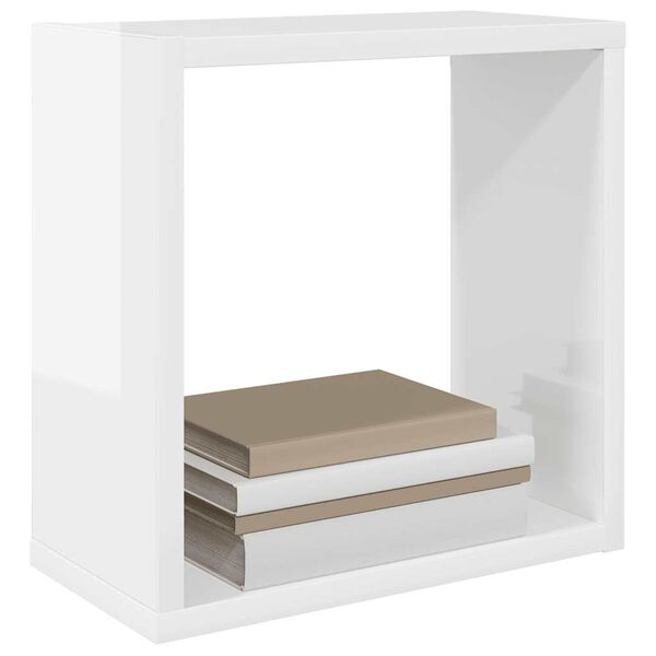 vidaXL Wall Cube Shelves 6 pcs High Gloss White 30x15x30 cm