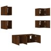 vidaXL 6 Piece TV Wall Units with LED Brown Oak Engineered Wood