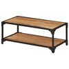 vidaXL Coffee Table | Natural Brown | Solid Acacia Wood, Powder-Coated Iron