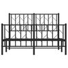 vidaXL Metal Bed Frame without Mattress with Footboard Black 120x190cm
