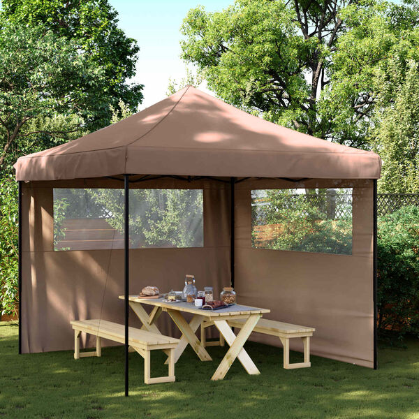 vidaXL Party Tent Folding Brown 292 x 292 x 315 cm Oxford Fabric