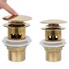 vidaXL Push Drain with Overflow Function Gold 6.4x6.4x9.1 cm