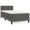 vidaXL Box Spring Bed with Mattress Dark Grey 80x200 cm Velvet