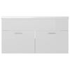 vidaXL Sink Cabinet with Built-in Basin High Gloss White Engineered Wood