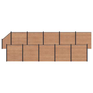vidaXL Fence Panel 11 pcs WPC and Aluminium Brown