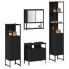 vidaXL Bathroom Furniture Set 4 pcs Black Oak Engineered Wood