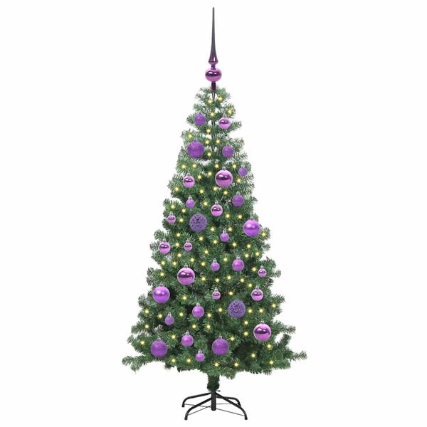 vidaXL Christmas Tree with 150 LEDs with Stand Green 120 cm PVC
