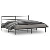 vidaXL Metal Bed Frame without Mattress with Headboard Black 193x203cm