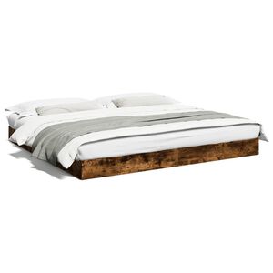 vidaXL Bed Frame without Mattress Smoked Oak 180x200 cm Engineered Wood