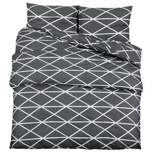 vidaXL Duvet Cover Set Grey 225x220 cm Cotton