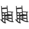 vidaXL Rocking Chairs for Children 2 pcs Black Solid Wood Poplar