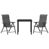 vidaXL Garden Dining Set 3 pcs Grey Powder-Coated Steel