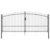 vidaXL Double Gate with Lock Woerden Grey 400 x 224.5 cm Steel