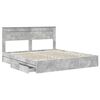 vidaXL Storage Bed Concrete Grey 200 x 200 cm Engineered Wood