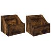 vidaXL LP Record Box 2 pcs Smoked Oak 37 x 33 x 32 cm Engineered Wood
