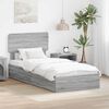 vidaXL Storage Bed with Drawer Grey Sonoma 90 x 190 cm Engineered Wood