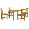 vidaXL Dining Set 5 pcs Grey Solid Oak Wood