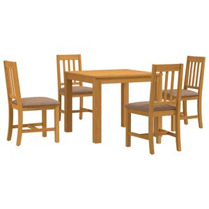 vidaXL Dining Set 5 pcs Grey Solid Oak Wood