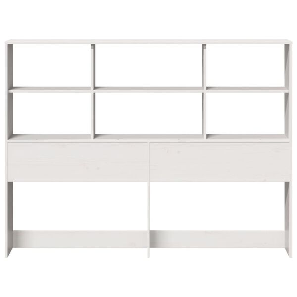 vidaXL Headboard with Storage White 140 cm Solid Wood Pine