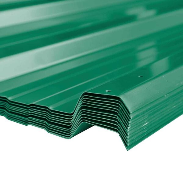 vidaXL Roof Panels Green 129 x 45 cm Metal