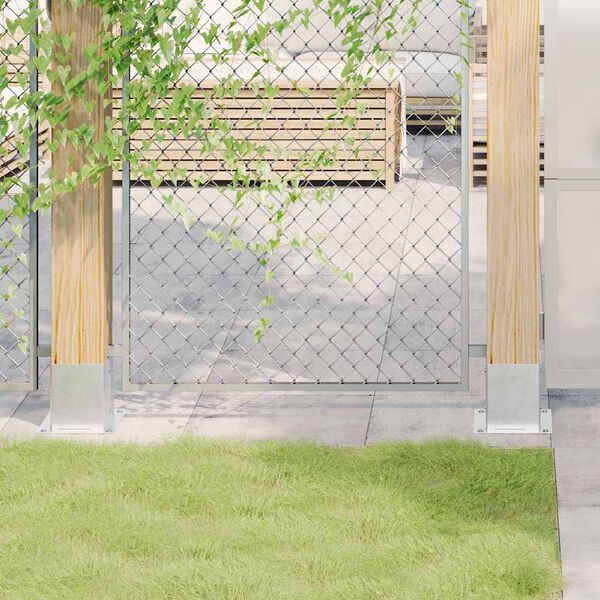 vidaXL Post Bases Square 12 pcs Silver 121x121 mm Galvanised Steel