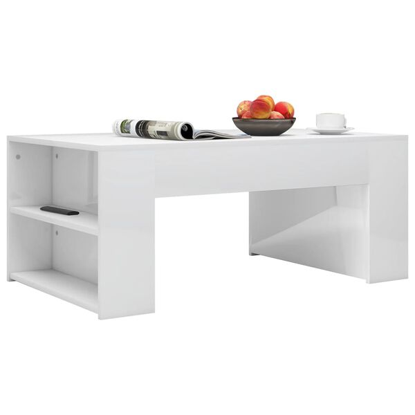 vidaXL Coffee Table High Gloss White 100x60x42 cm Engineered Wood