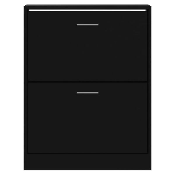 vidaXL Shoe Cabinet Black 63x24x81 cm Engineered Wood