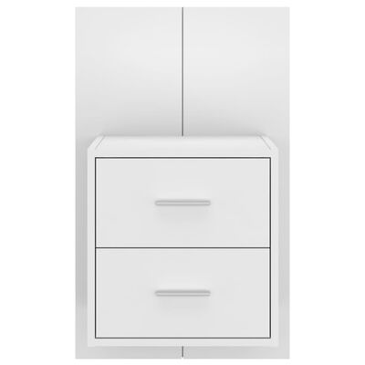 vidaXL Wall-mounted Bedside Cabinet High Gloss White