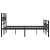 vidaXL Metal Bed Frame without Mattress with Footboard Black 140x190cm