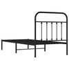 vidaXL Metal Bed Frame without Mattress with Headboard Black 80x200cm
