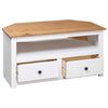 vidaXL Corner TV Cabinet White 93x49x49 cm Solid Pine Panama Range