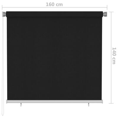 vidaXL Outdoor Roller Blind 160x140 cm Black
