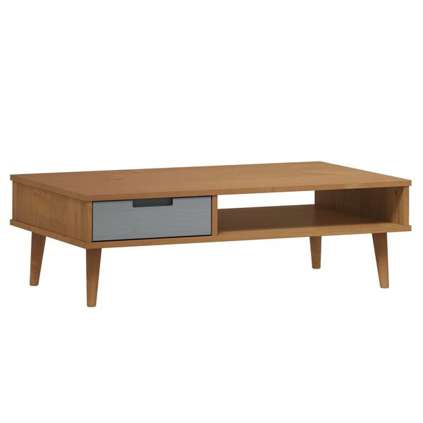 vidaXL Coffee Table MOLDE Brown 100x55x31 cm Solid Wood Pine