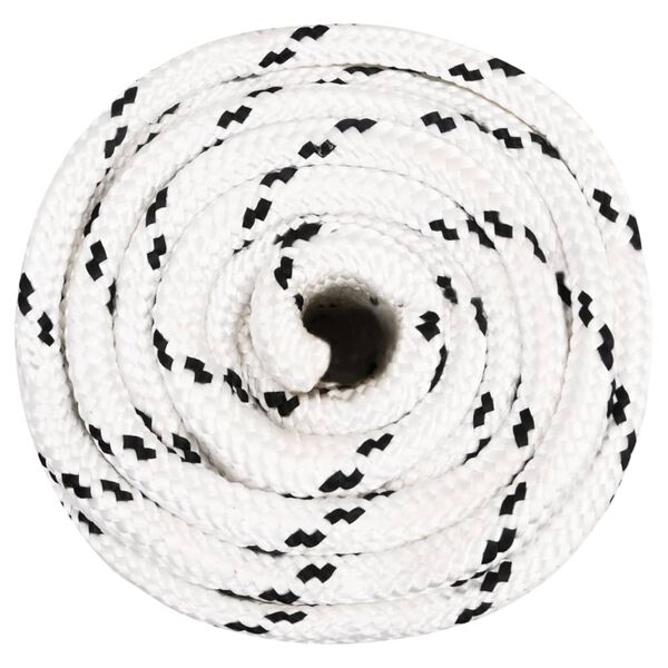 vidaXL Braided Boat Rope White 16 mmx50 m Polyester