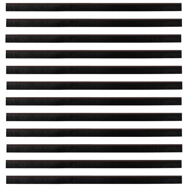 vidaXL Self-adhesive Door Brush Seals 12 pcs Brown 100 cm