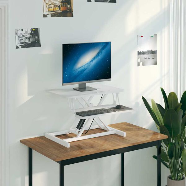 vidaXL Adjustable Workstation 60x40x(13-41.5) cm Steel and Engineered Wood