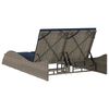 vidaXL Sun Lounger with Cushions Grey 114x205x73 cm Poly Rattan