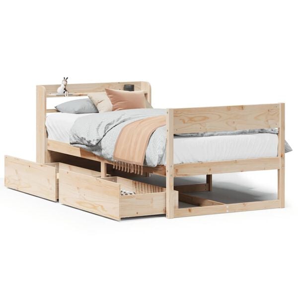 vidaXL Bed Frame without Mattress 90x200 cm Solid Wood Pine