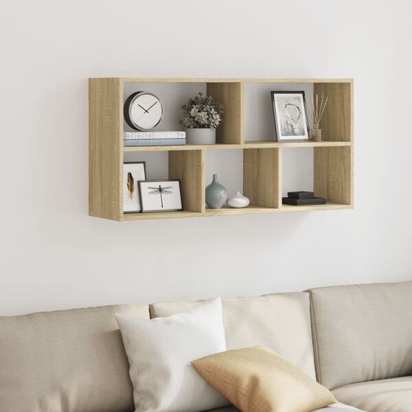 vidaXL Wall Shelf Sonoma Oak 100x25x50 cm Engineered Wood