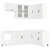 vidaXL Kitchen Unit LUCCA 8 pcs High Gloss White Engineered Wood