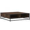 vidaXL Coffee Table Brown Oak 100x100x30 cm Engineered Wood and Metal